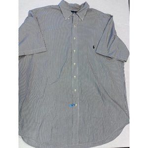 Polo Ralph Lauren Classic Fit Dress Shirt Black, White Stripe Size XXL